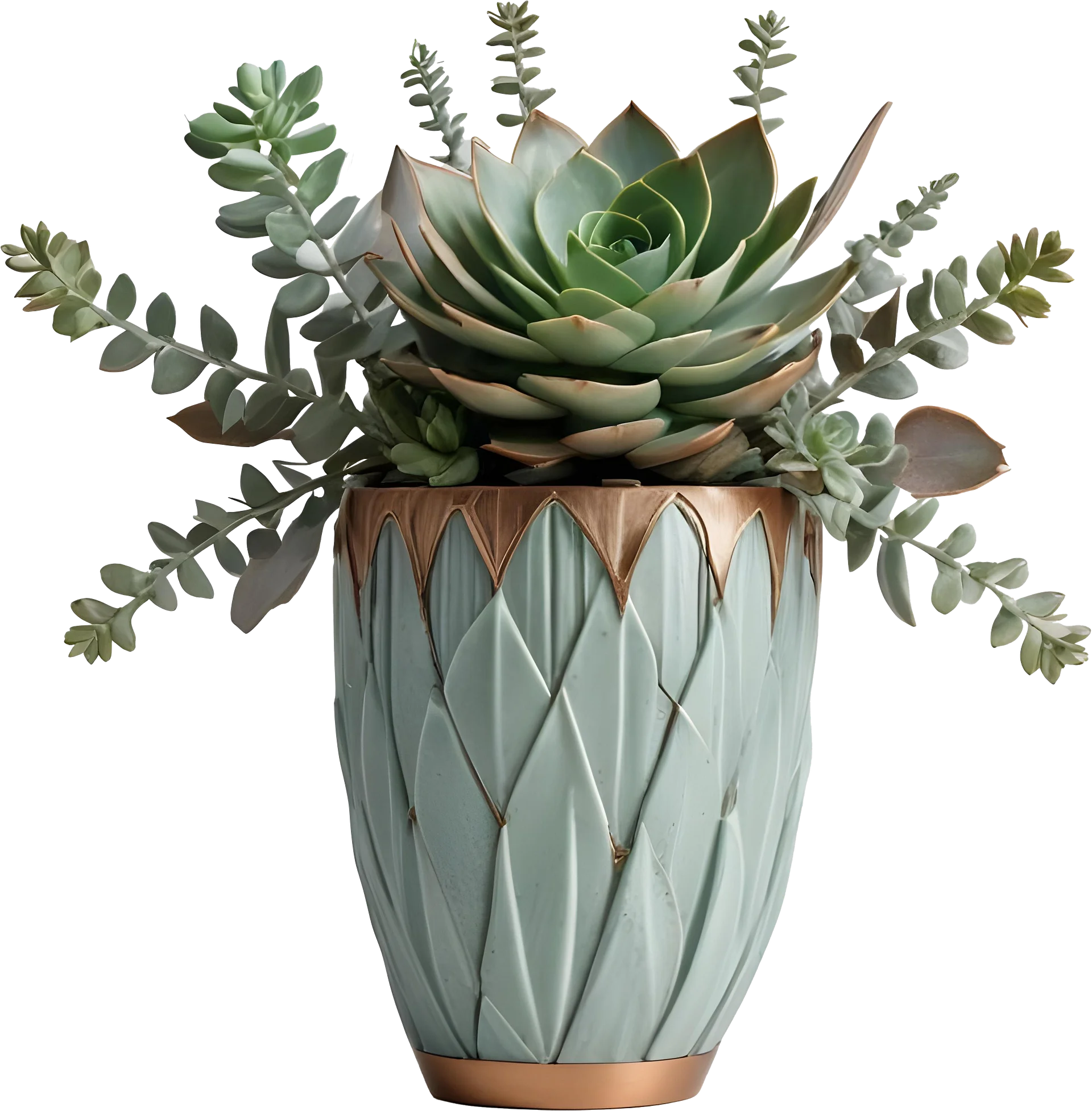 Collection: Gatsby Grace – Art Deco Succulent Arrangement PNG product image (1)