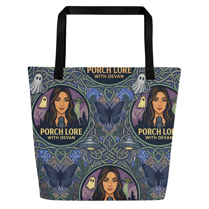 PORCH LORE DEVAN PERIWINKLE MOTH LARGE TOTE BAG product image (1)