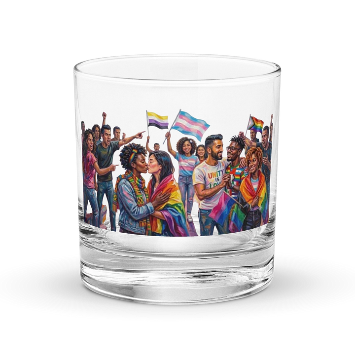 Rainbow Pride Celebration Rocks Glass product image (1)