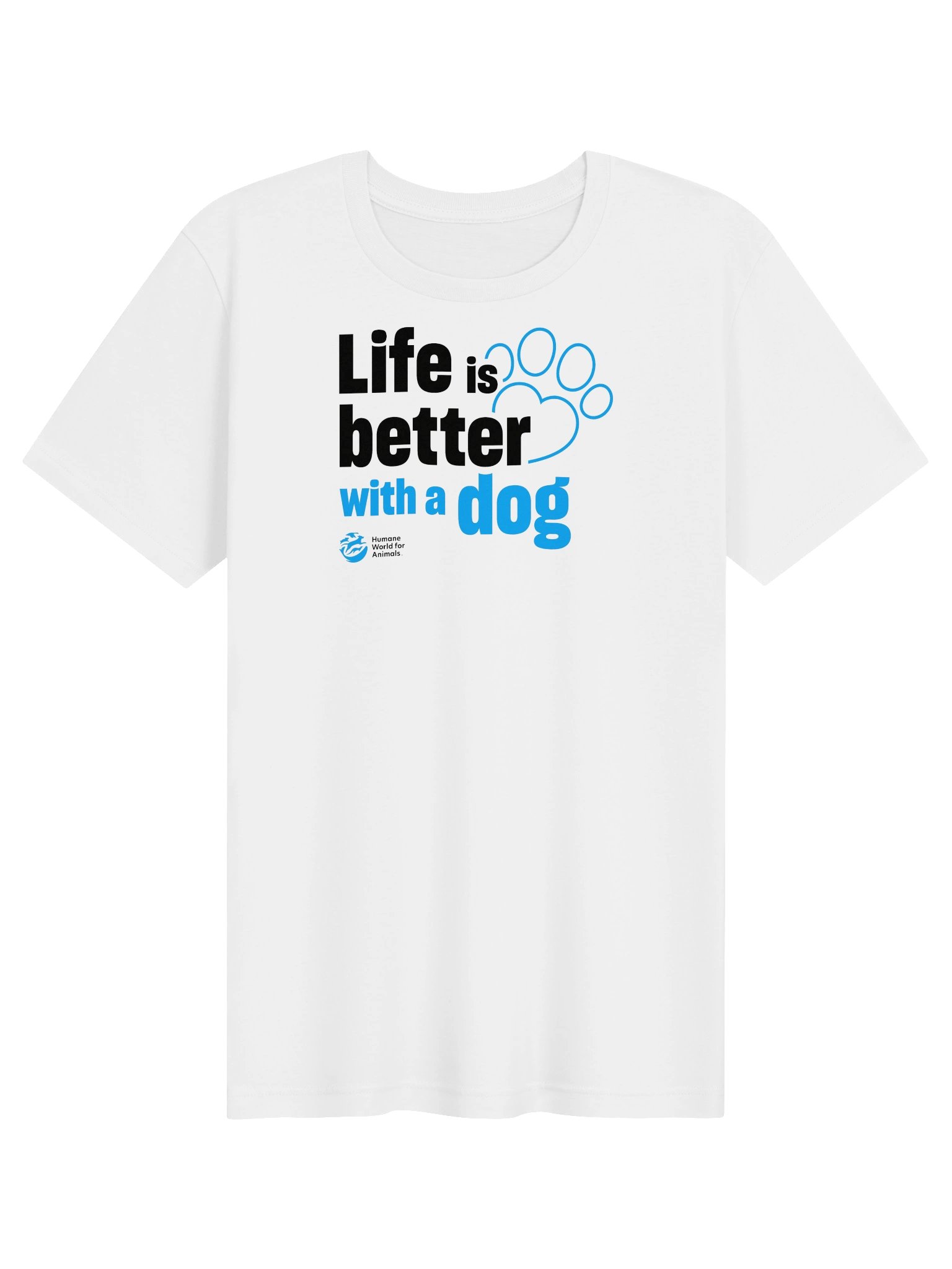 Life is better with a dog - typographic - T-shirt product image (1)
