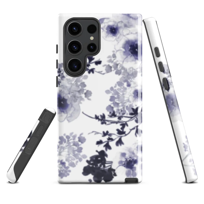 Midnight Blossom Blue Samsung Tough Case product image (1)