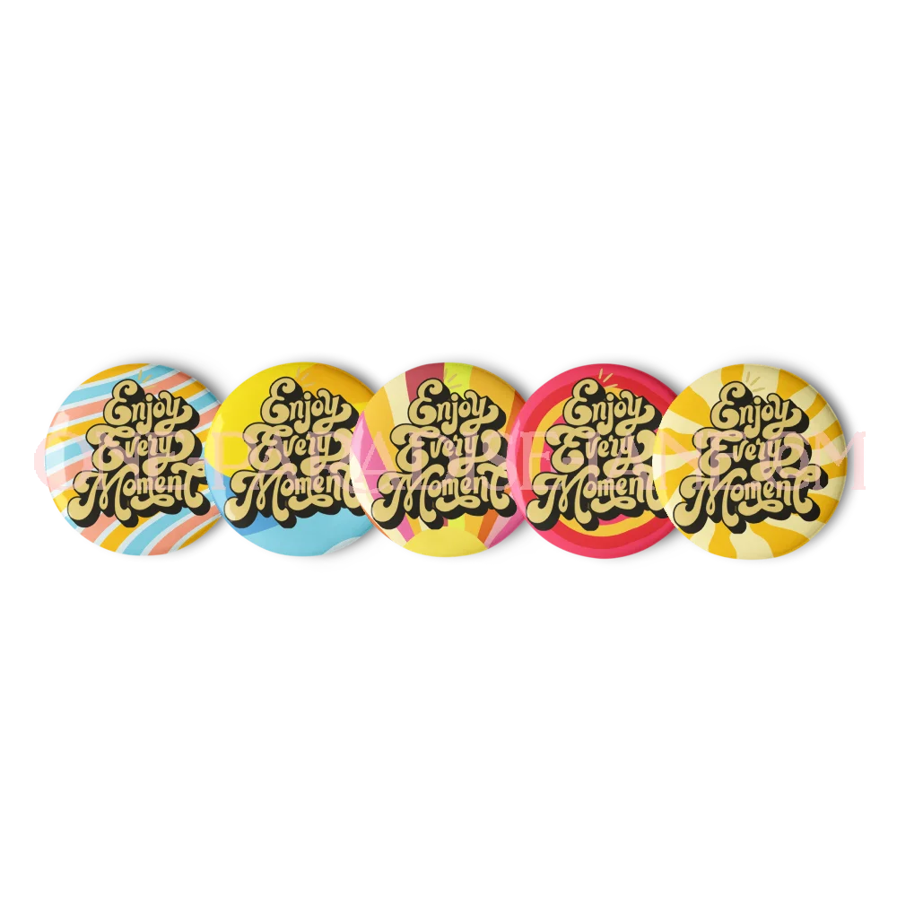 "Enjoy Every Moment" Retro Button Set product image (2)