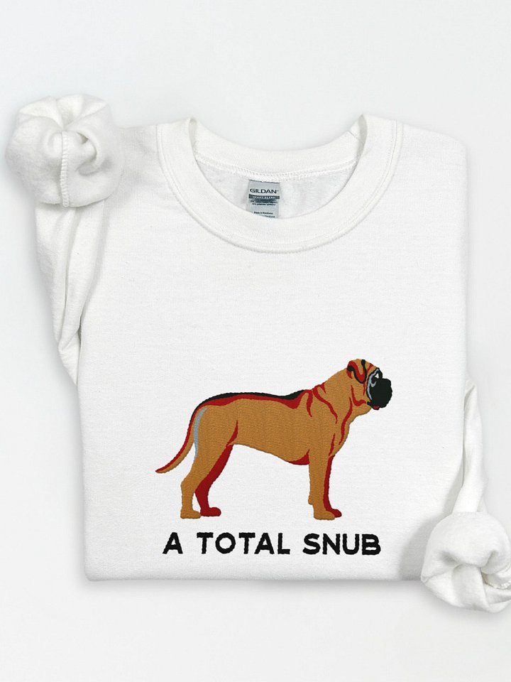 A Total Snub Sweatshirt (Embroidered) of an English Mastiff product image (1)