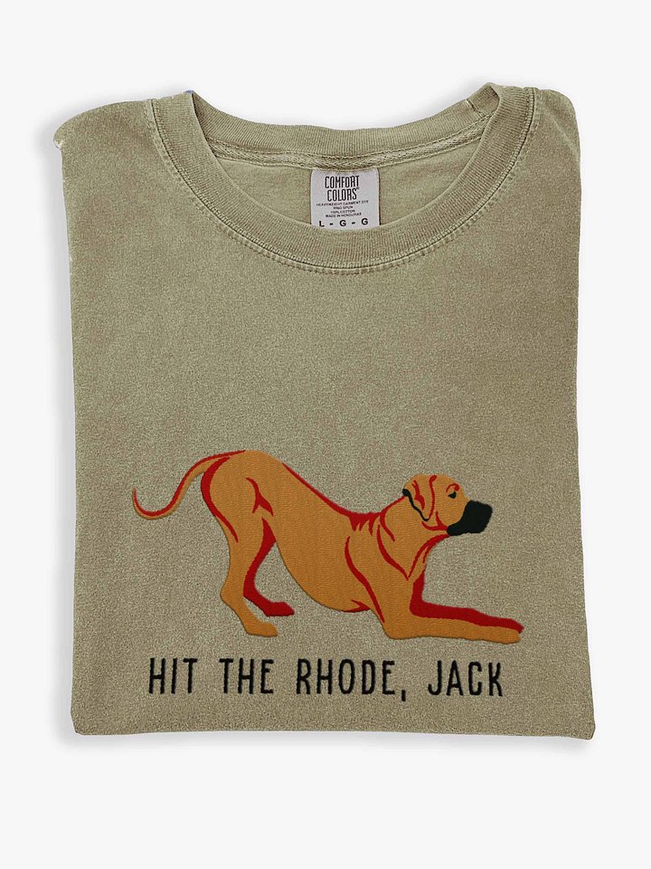 Hit the Rhode, Jack T-Shirt(Embroidered) of a Rhodesian Ridgeback product image (1)