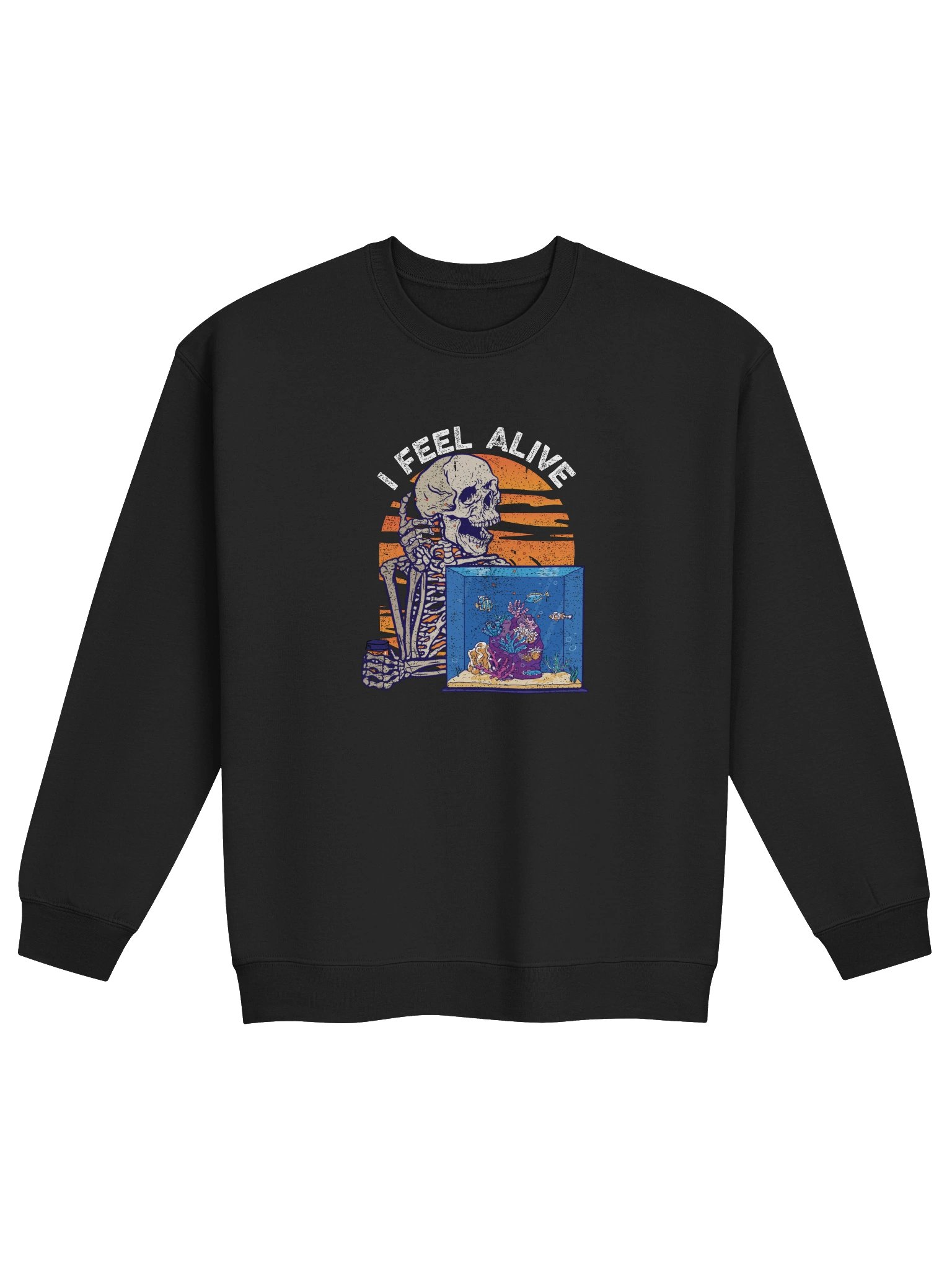 I Feel Alive Reef Tank Sweatshirt – Saltwater Aquarium Skeleton Graphic Sweatshirt for Reef Hobbyists product image (5)