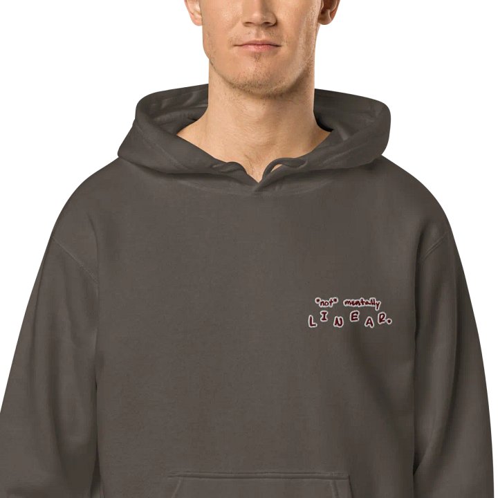 *not* mentally linear (L.C. maroon bubble design) embroidered pigment hoodie product image (1)
