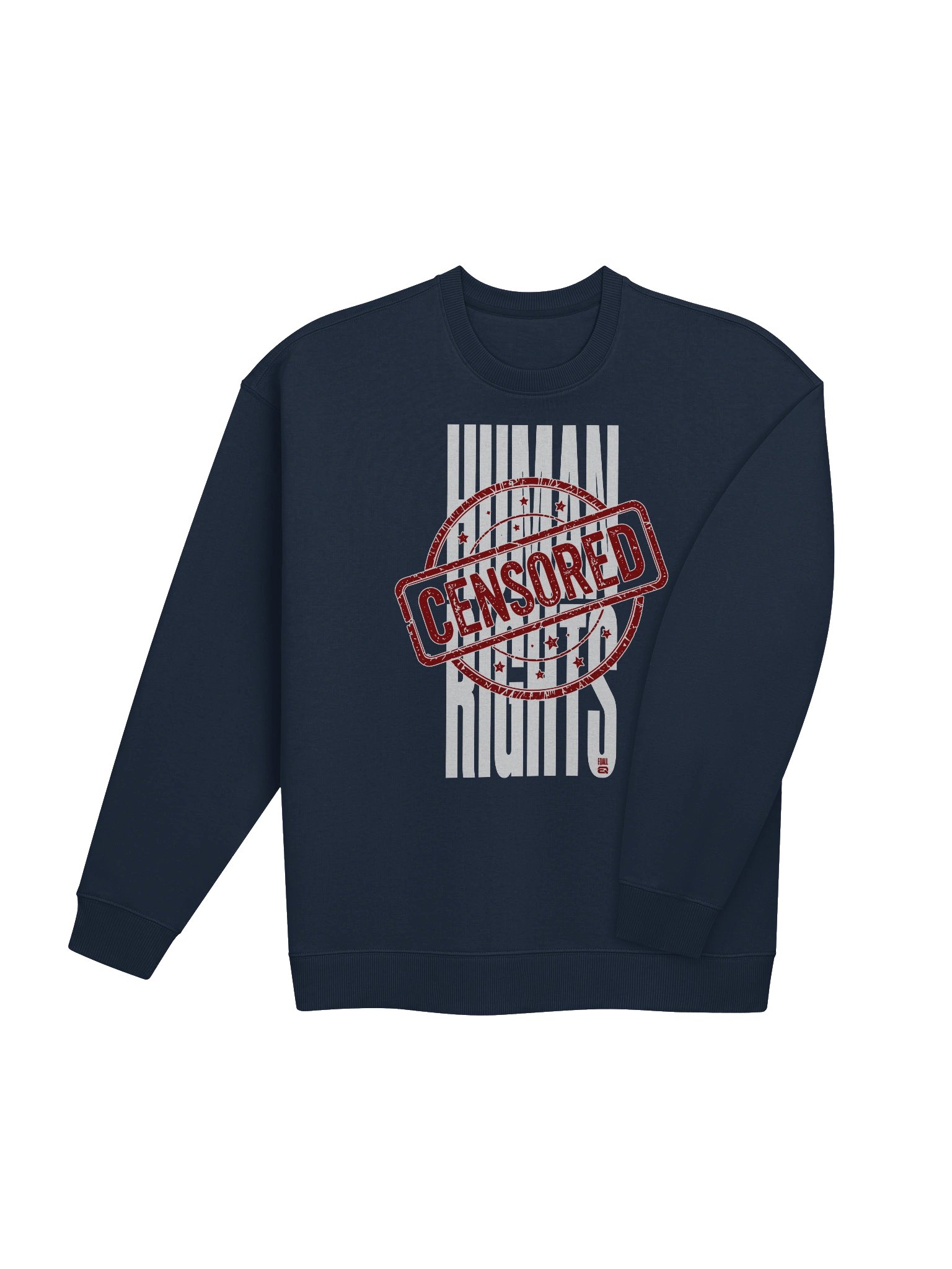 Censored Human Rights Oversized Unisex Organic EQALL® Essentials Stanley Sweatshirt_White / Red product image (4)
