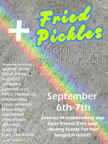 THIS SATURDAY-SUNDAY September 6th through 7th @cyberlifecollective is hosting a raid train for our dear friend Erin, @djfrie...