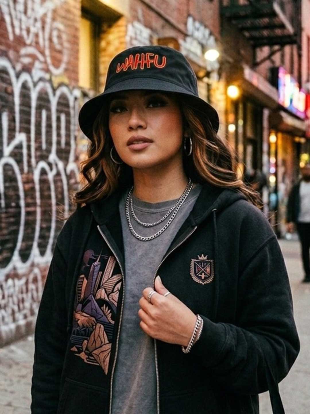 WAHFU Embroidered logo bucket hat - black product image (1)