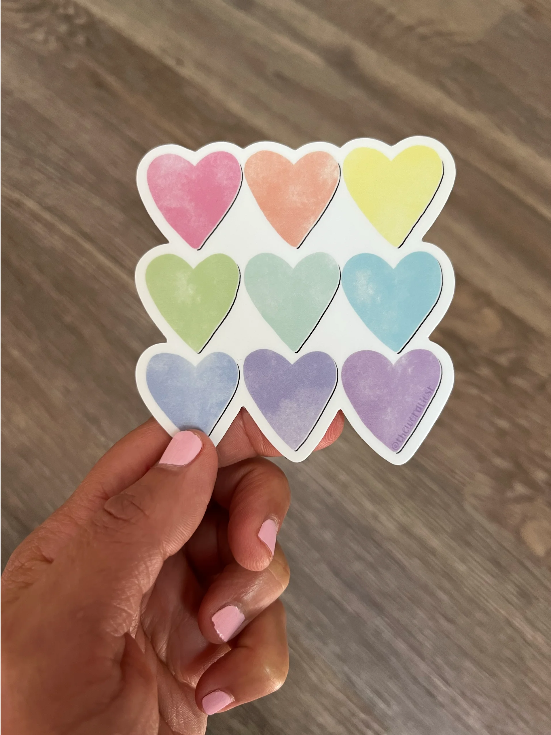 watercolor hearts vinyl sticker product image (2)