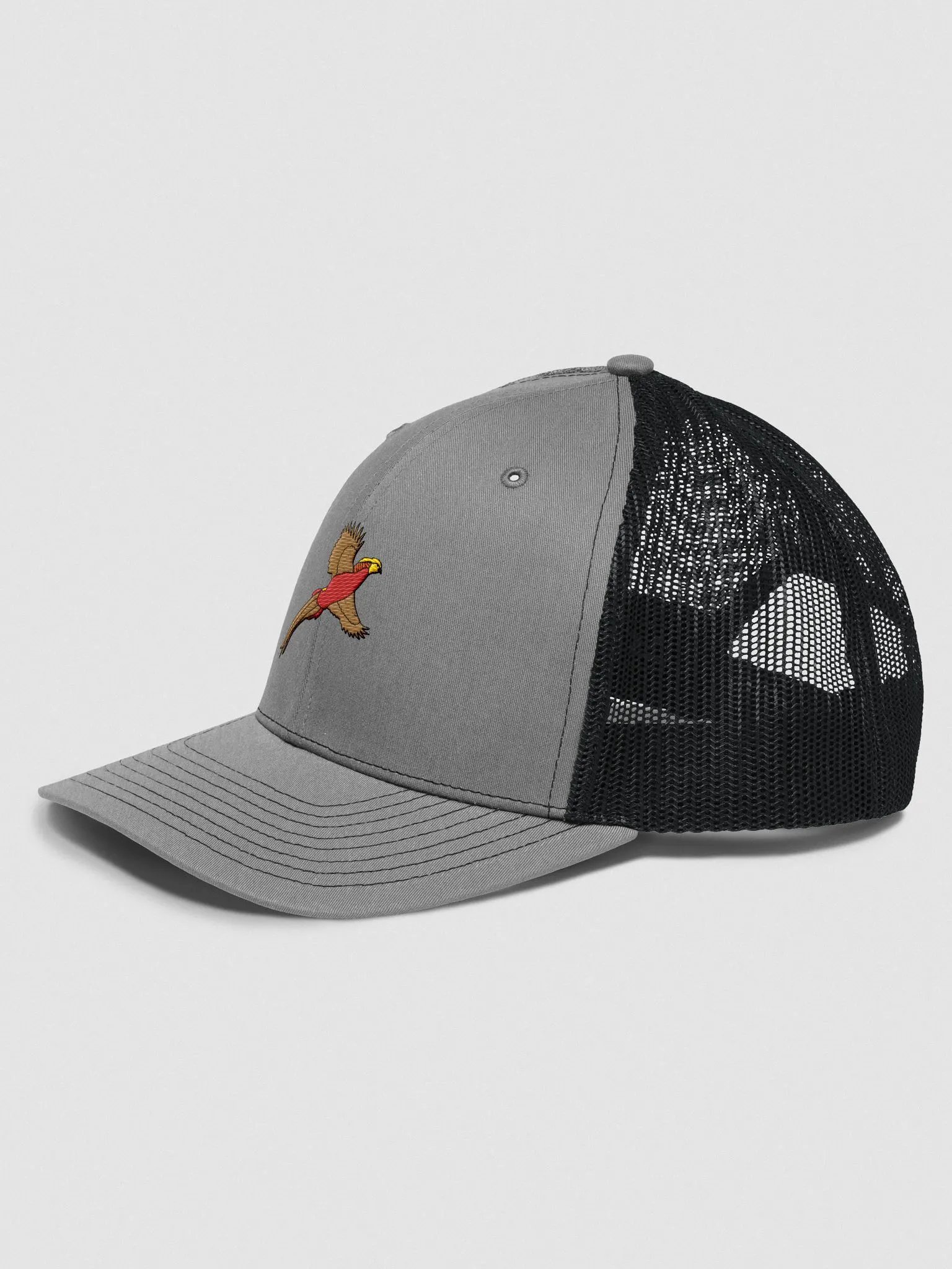 Grey trucker cap with logo. product image (23)