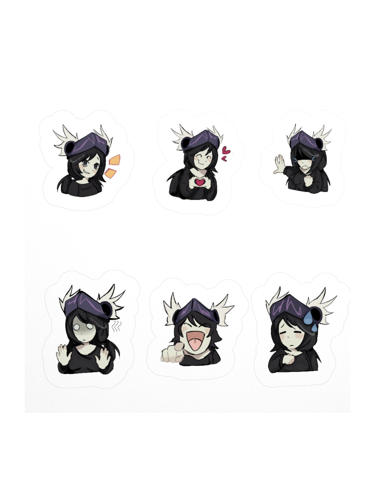 Unozz Emoticon Mood Pack - Funny Cartoon Aesthetic Stickers (6 Pack) product image (1)