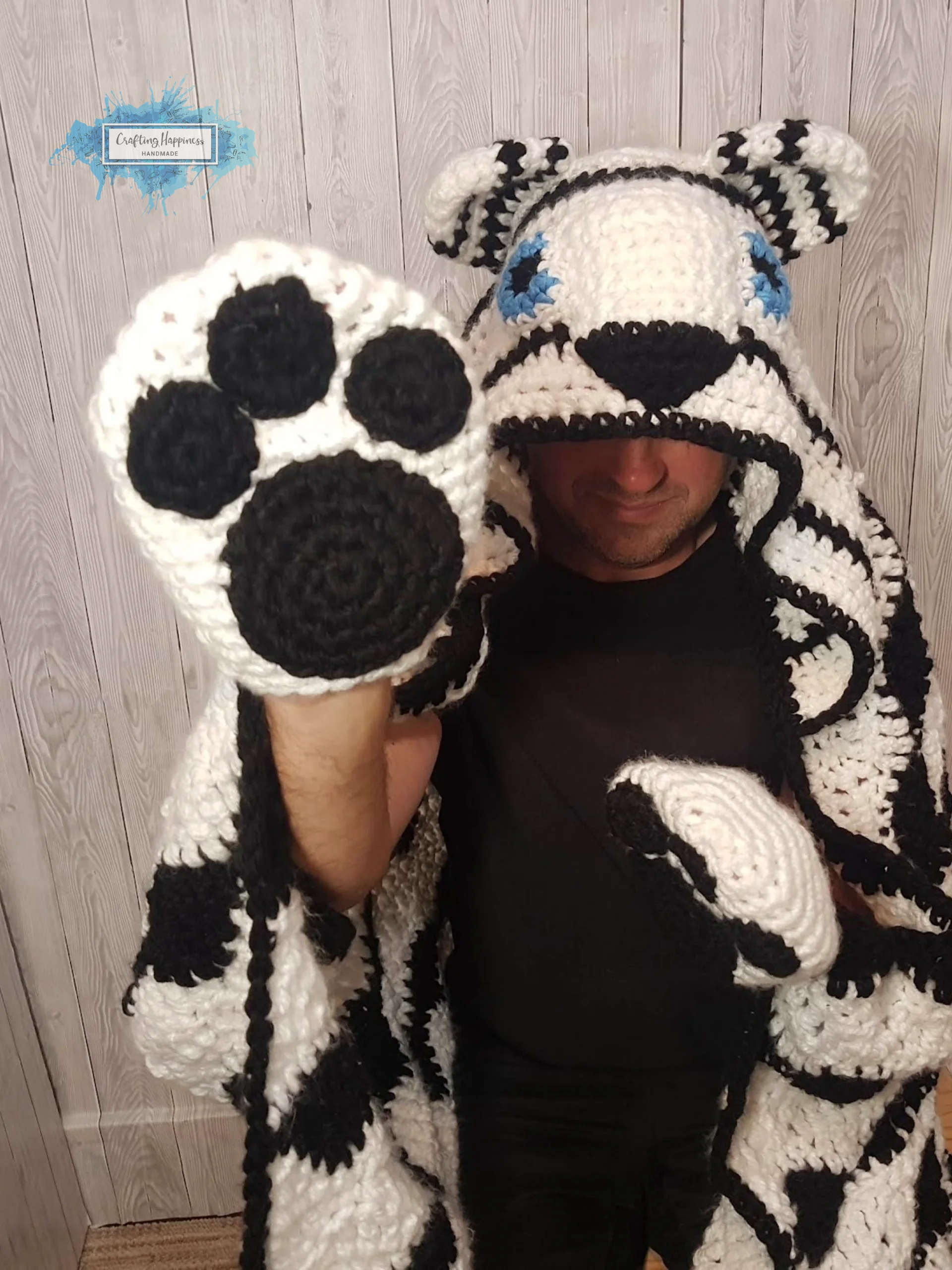 Snow Tiger Hooded Blanket Crochet Pattern | Adult & Child Sizes (PDF) product image (5)