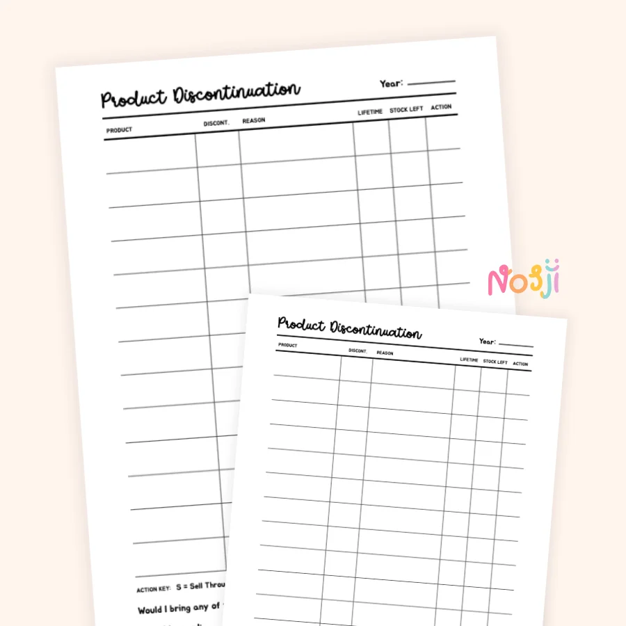 Product Discontinuation Tracker Printable Product Retirement Log product image (1)