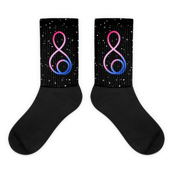Treble Clef (Bisexual) - Black Foot Sublimated Socks product image (1)