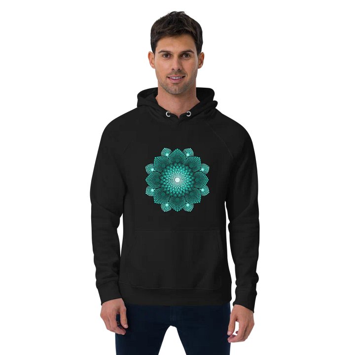 Turquoise Dot Mandala Unisex Eco Hoodie product image (2)