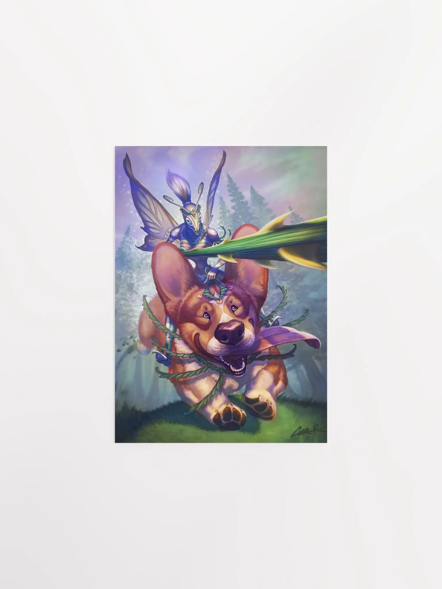 Fairy Steed Enchanting Fantasy Fairy Corgi Print product image (3)