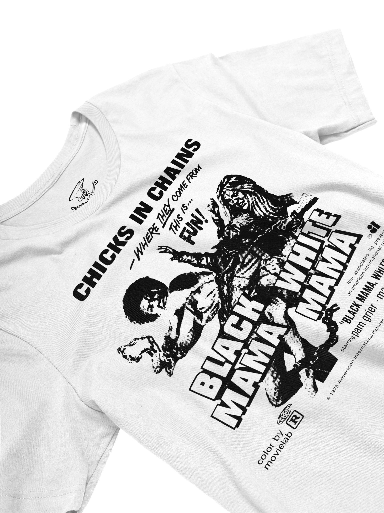 CHICKS IN CHAINS WHITE TEE product image (1)