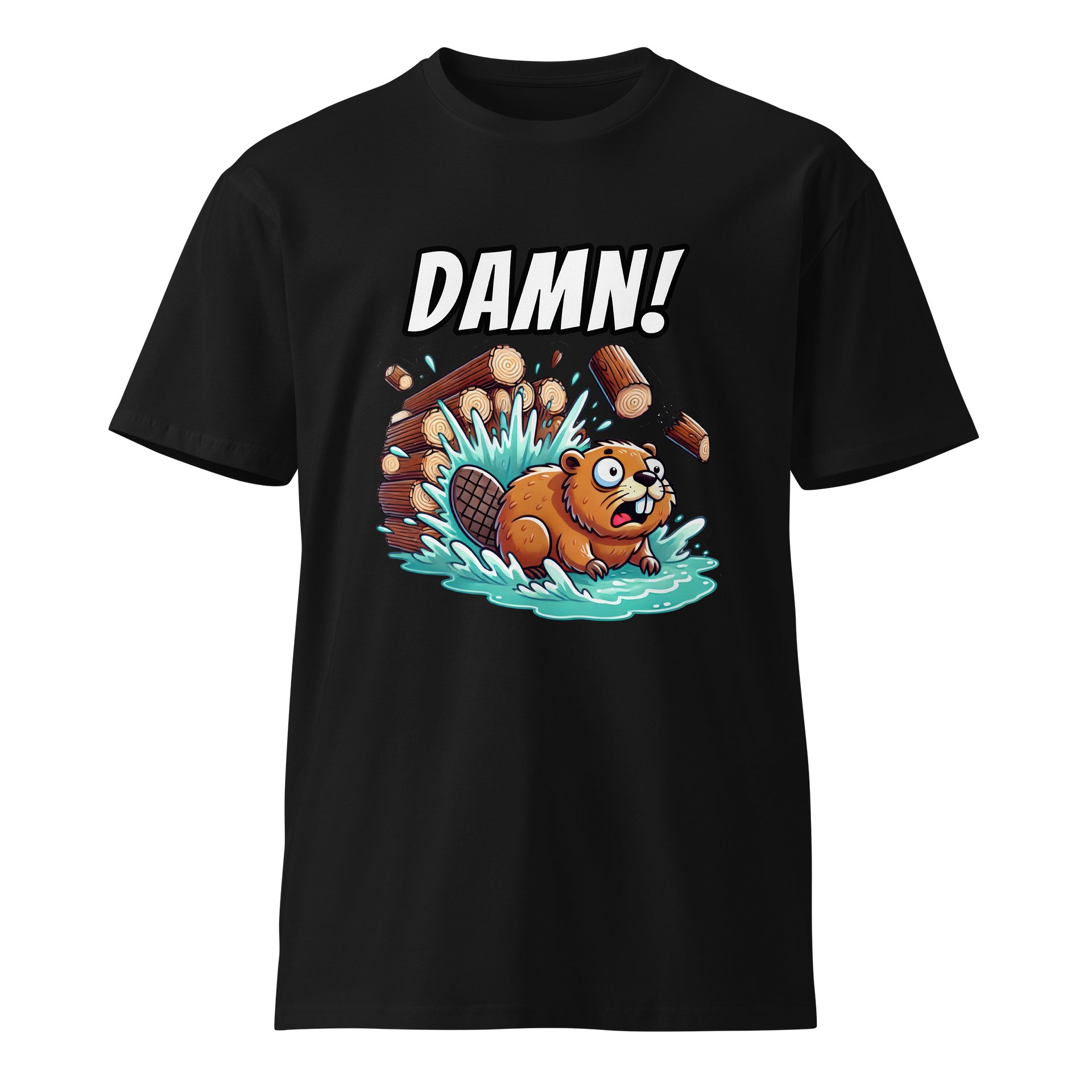 DAMN! - Bad Luck Beaver - Funny Meme T-Shirt - AS Colour Unisex Premium T-Shirt product image (3)
