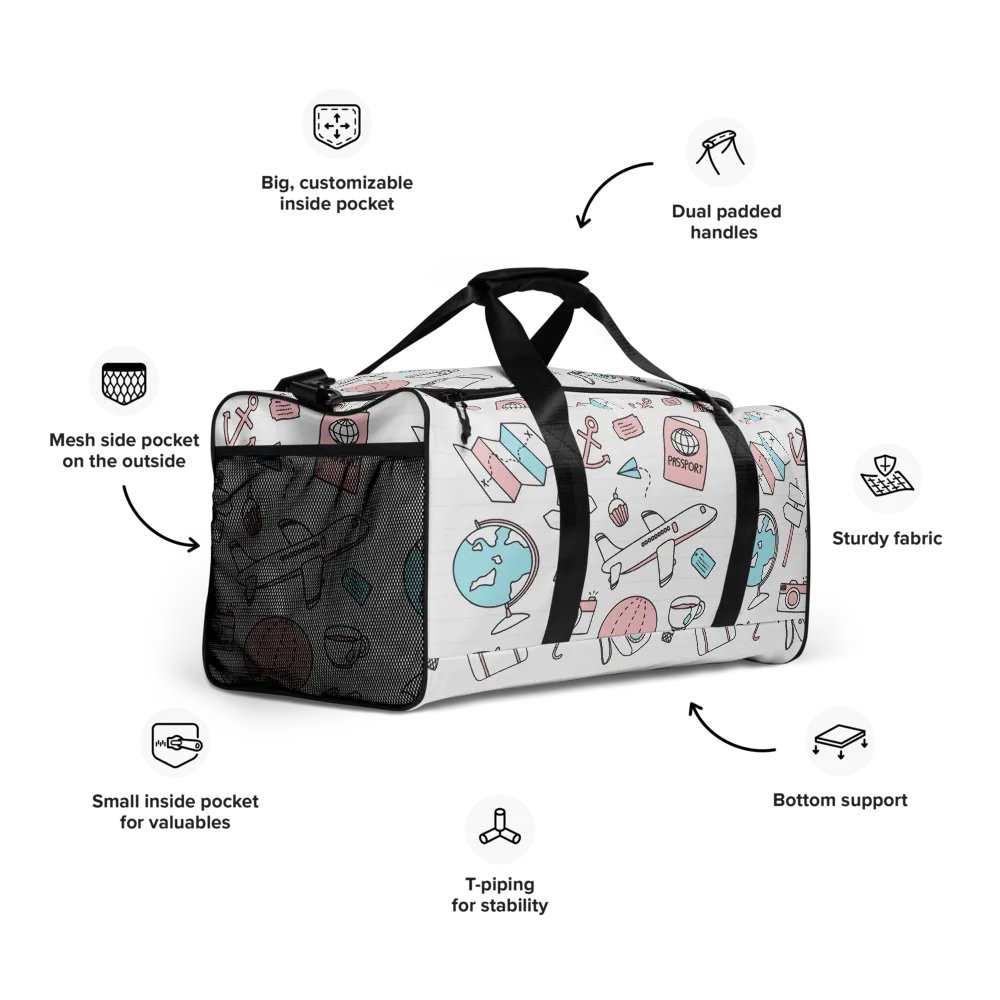 Travel Icons Canvas Duffle Bag product image (5)
