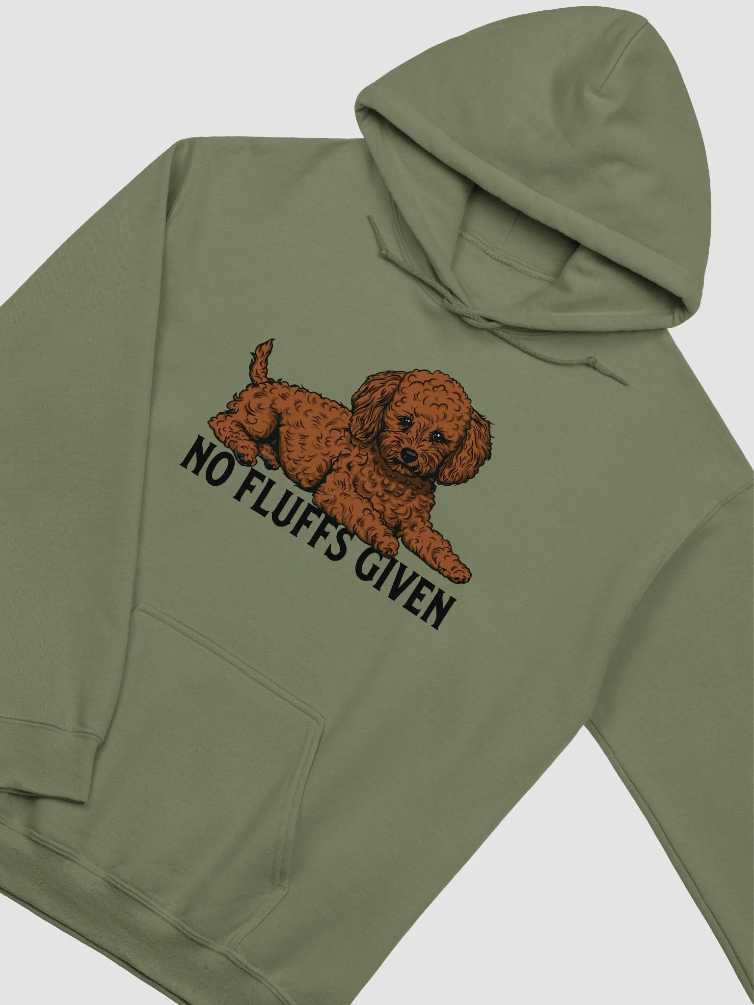 No Fluffs Given Hooded Sweatshirt of a Toy Poodle(Chocolate) | Funny Hoodie for Poodle Paw-rents product image (4)