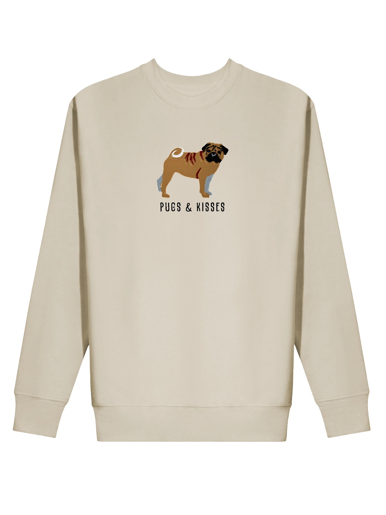 Pugs and Kisses Sweatshirt (Embroidered) of a Pug(Fawn) product image (2)