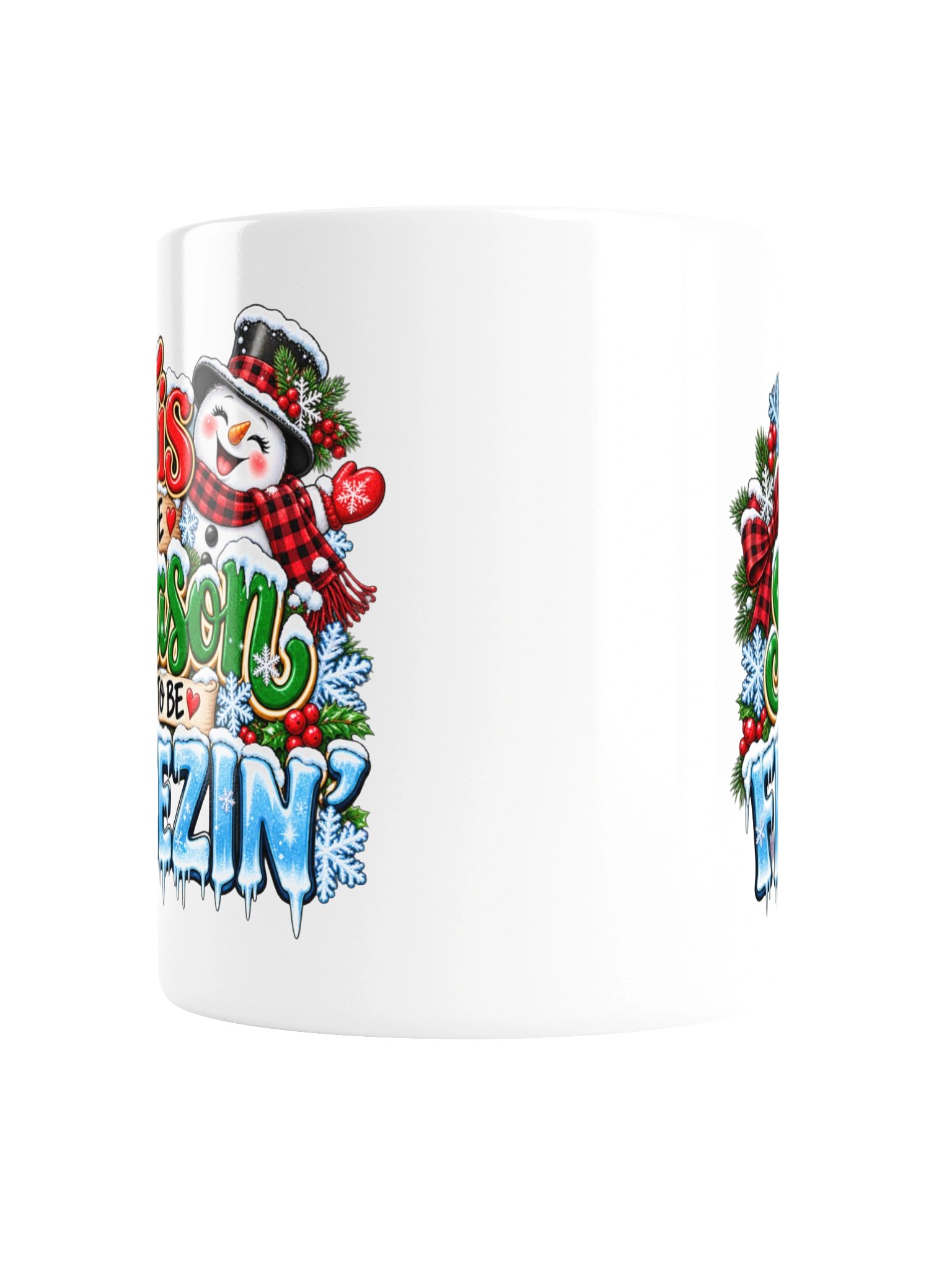 'Tis the Season to Be Freezin' – Cute Snowman Christmas Mug product image (6)