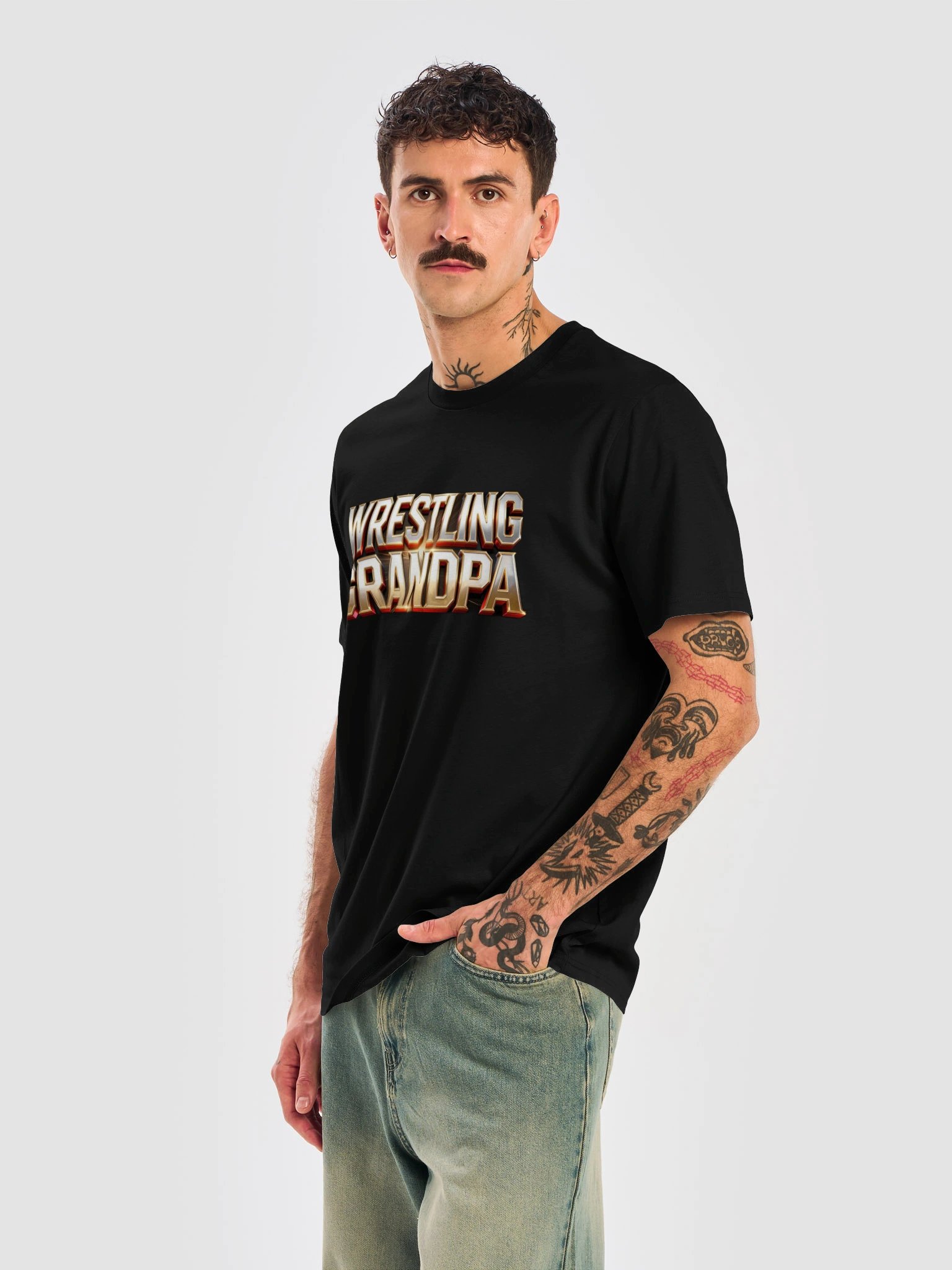 Wrestling Grandpa Metallic 3D Tee product image (6)