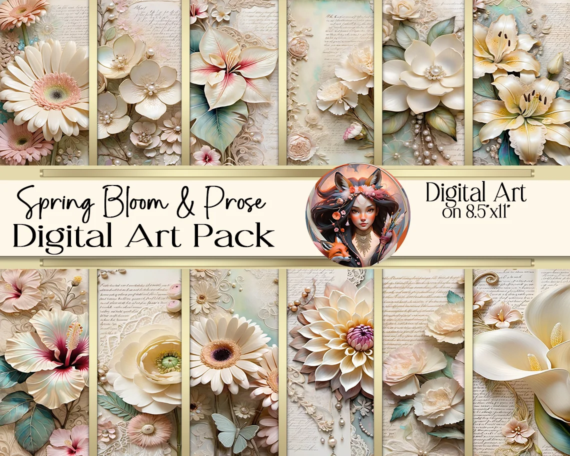 Spring Bloom and Prose Digital Art product image (1)
