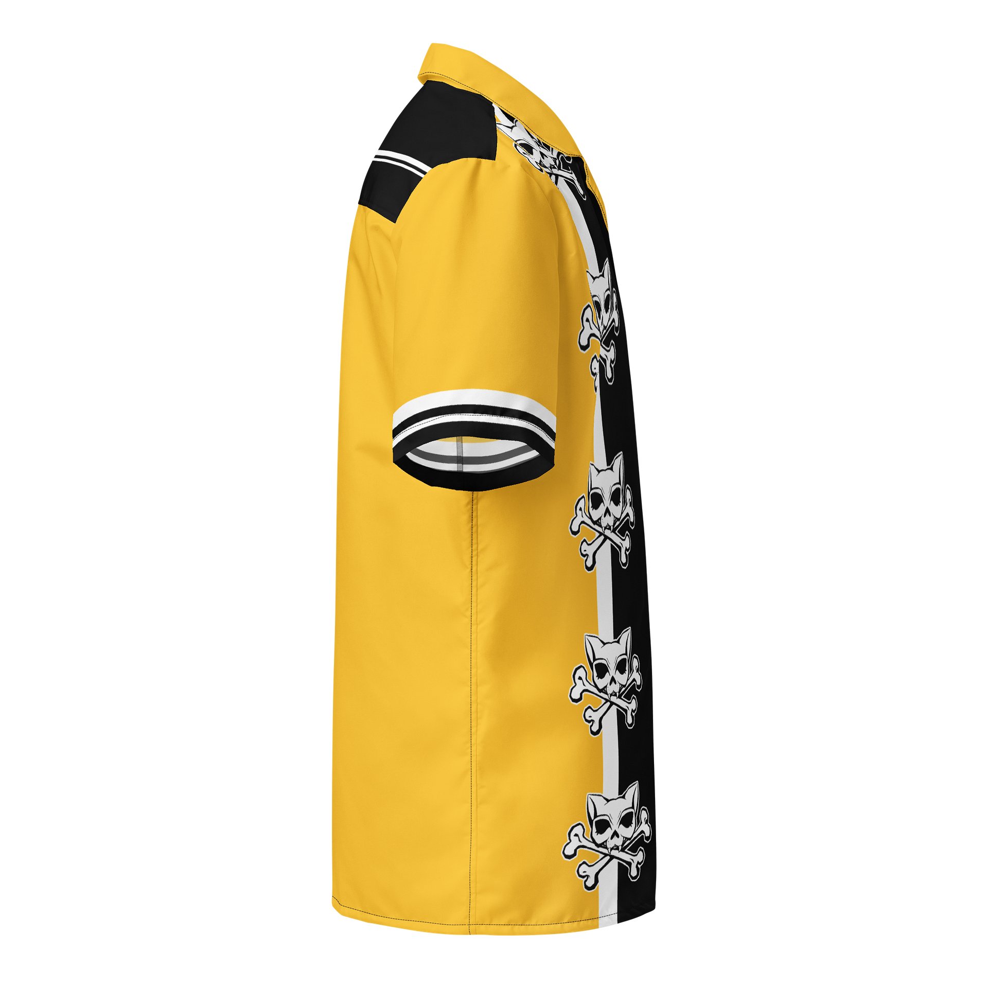 Yellow Kat Skull Bowling Shirt product image (4)