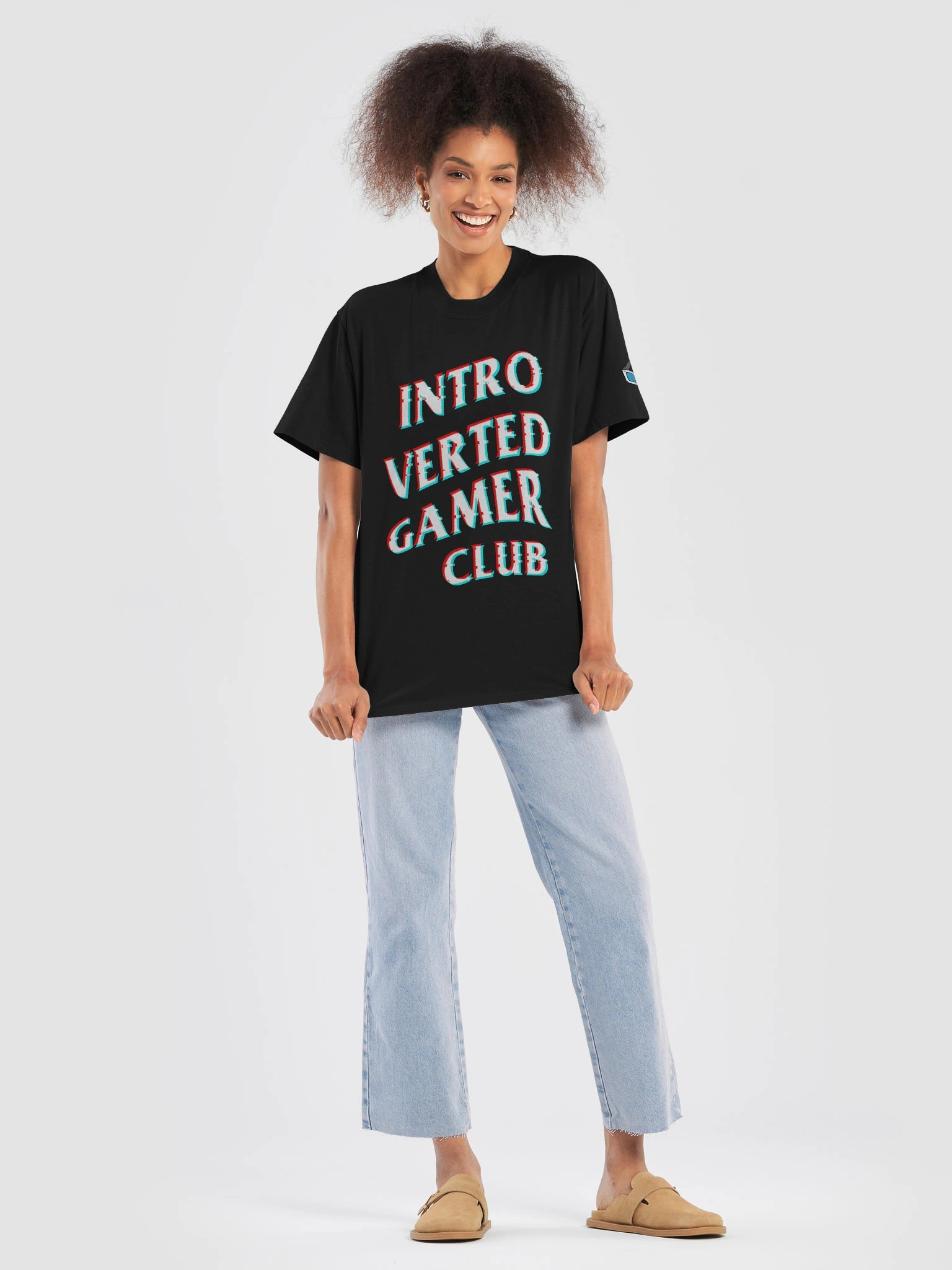 Introverted Gamer Club "Anaglyph'd" Oversized Tee product image (13)