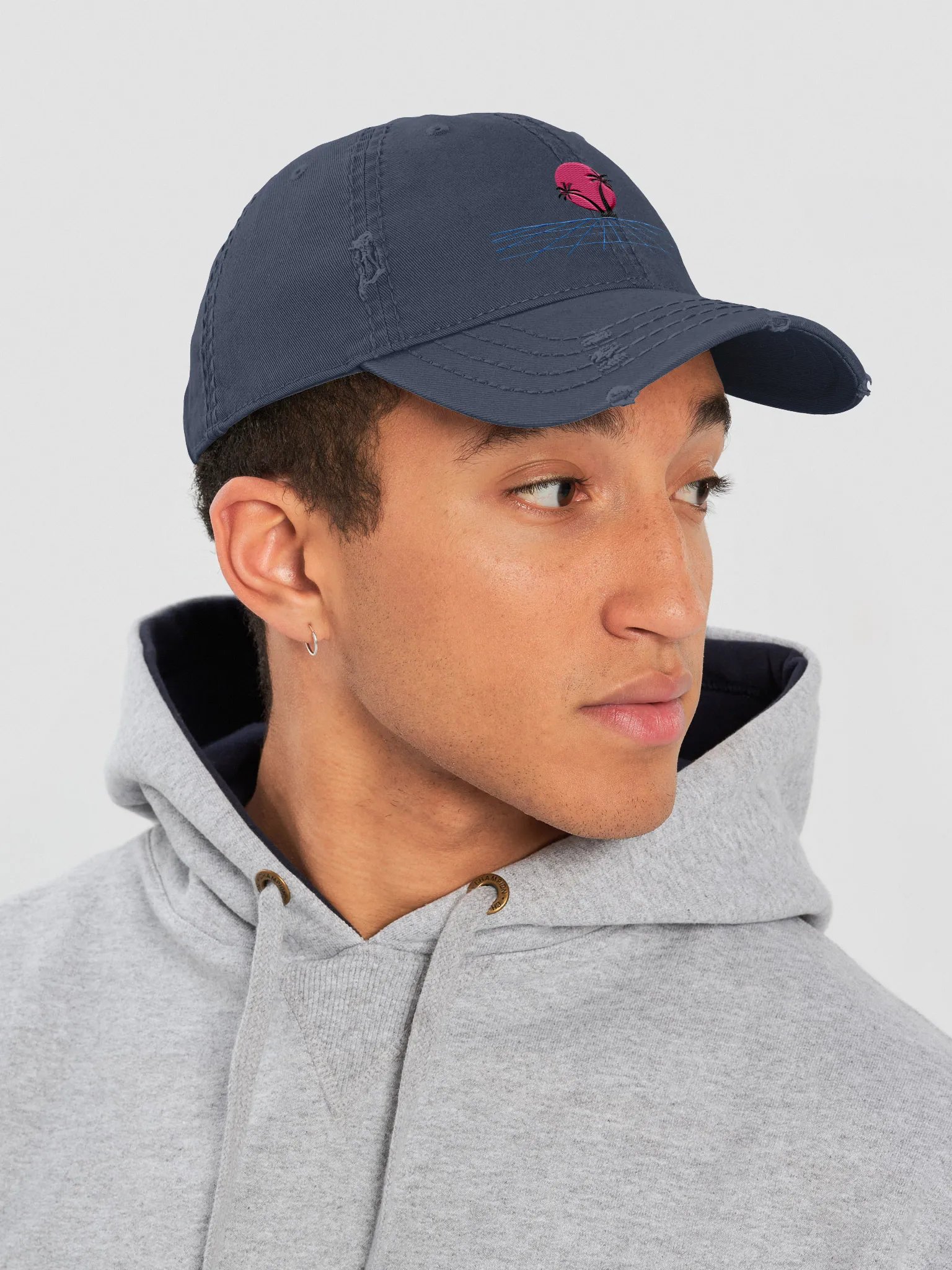 Retro Wave Distressed Dad Hat product image (7)