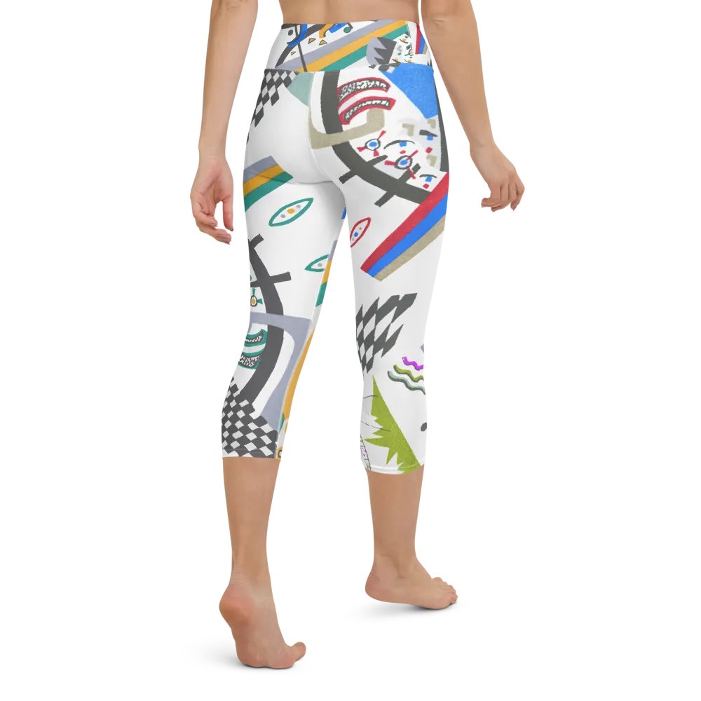 Abstract Lithographic Pattern Design Yoga Capri Legging - V4 product image (1)