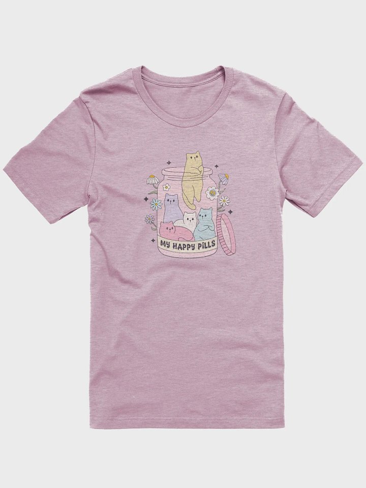Whimsical 'My Happy Pills' Cat Jar T-Shirt product image (1)