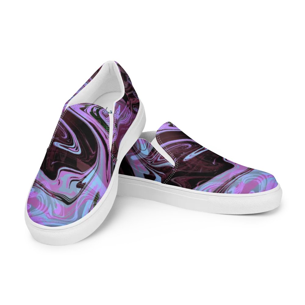 Marbled Dreams Swirl Pattern Womens Slip-On Canvas Shoes product image (11)