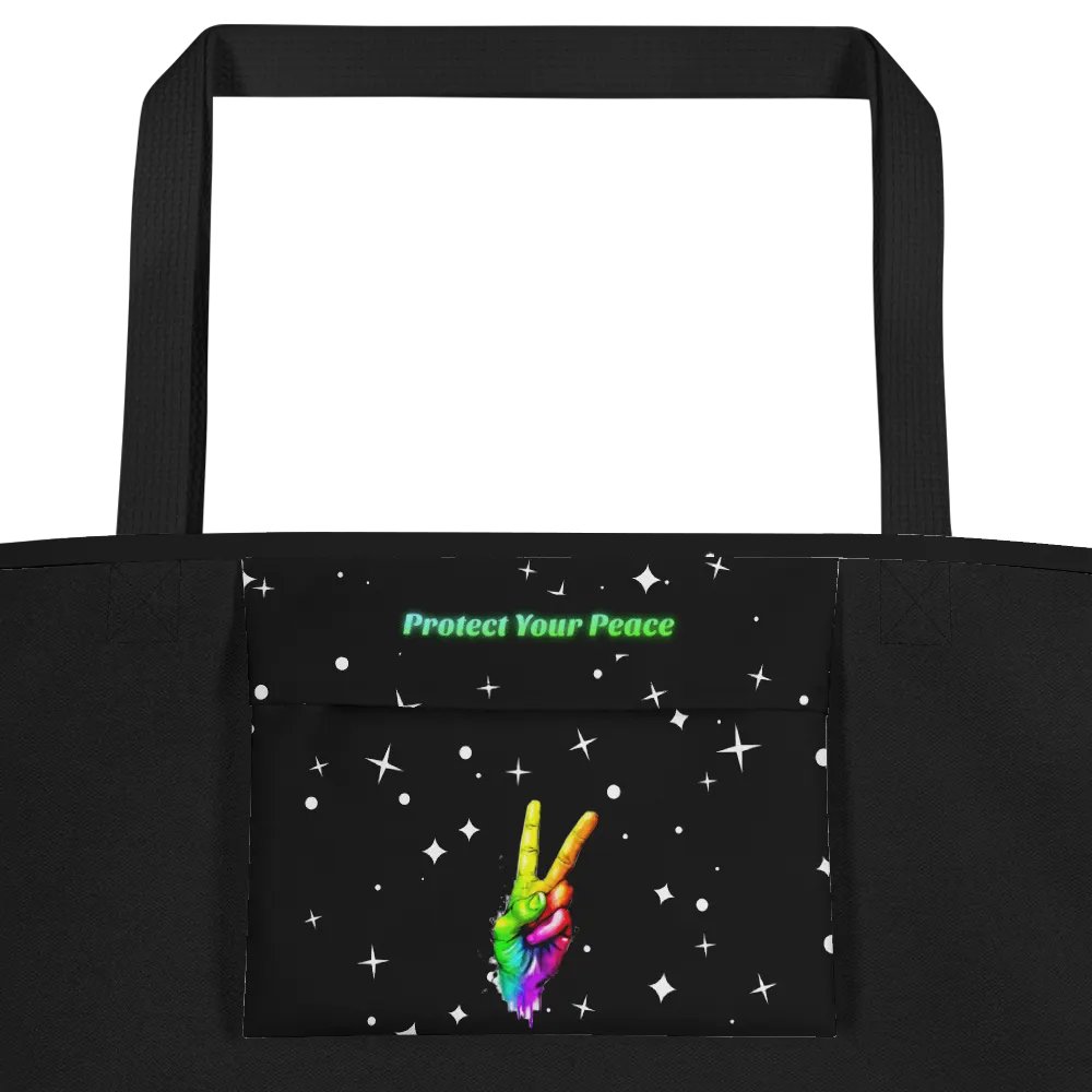 Black Protect Your Peace Tote Bag with Pocket product image (3)