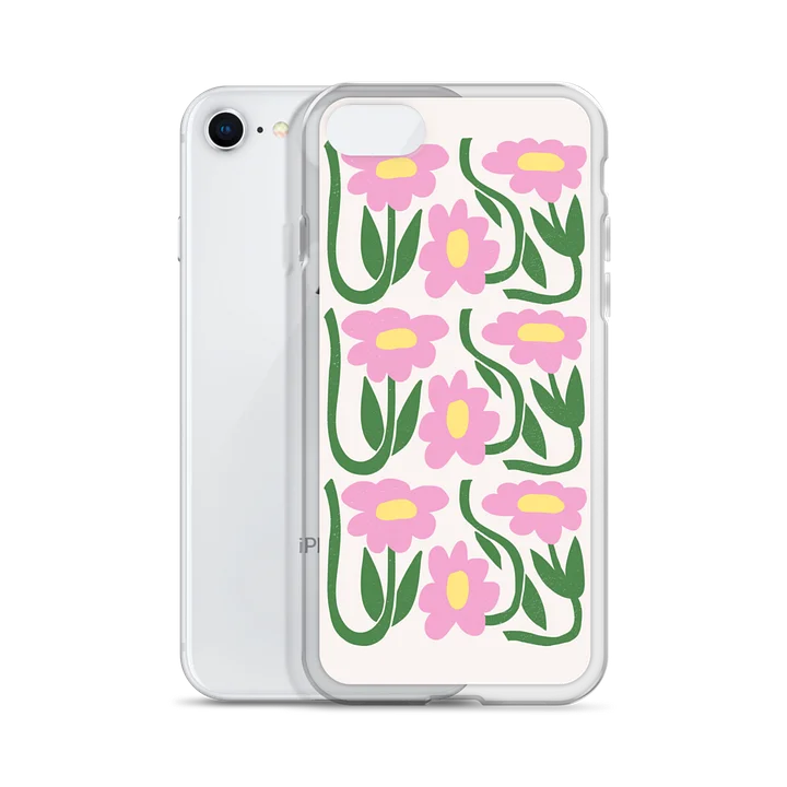 Pink Daisy Garden Aesthetic Clear iPhone Case product image (55)