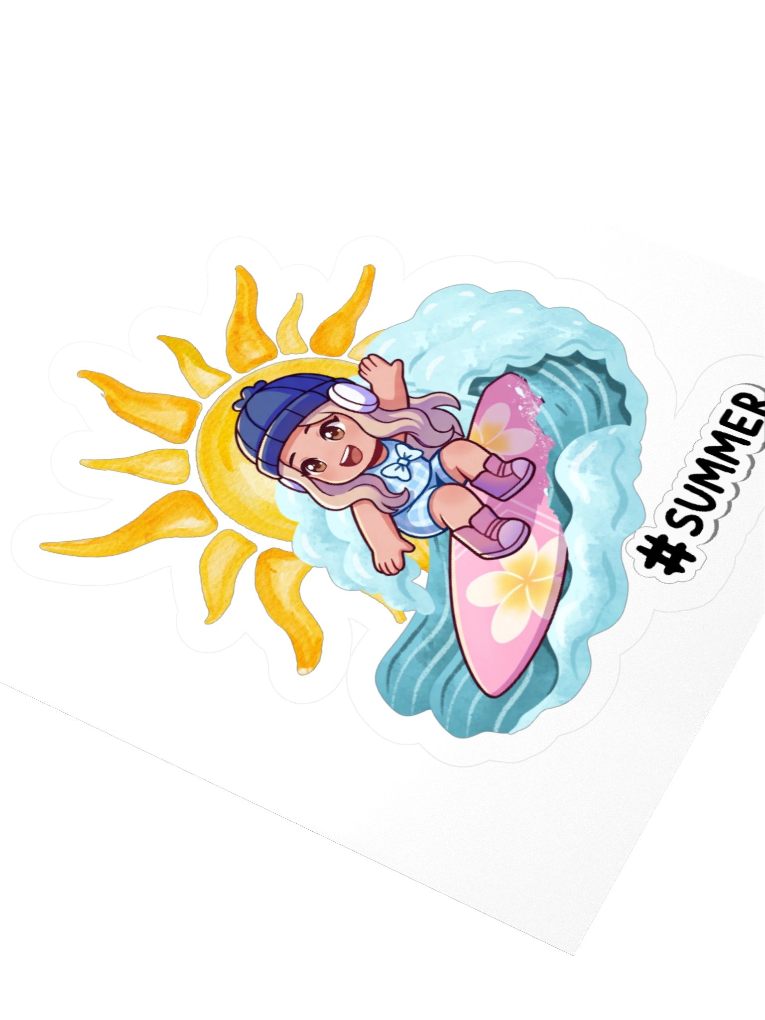 Surf Girl Kiss-Cut Sticker — #SUMMER by Aviella product image (8)