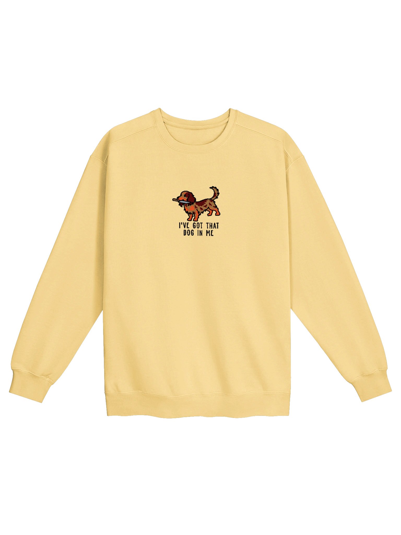 I've Got That Dog In Me Funny Chibi-Style Embroidered Premium Sweatshirt for Longhaired Dachshund(Red Dapple) Owners product image (41)