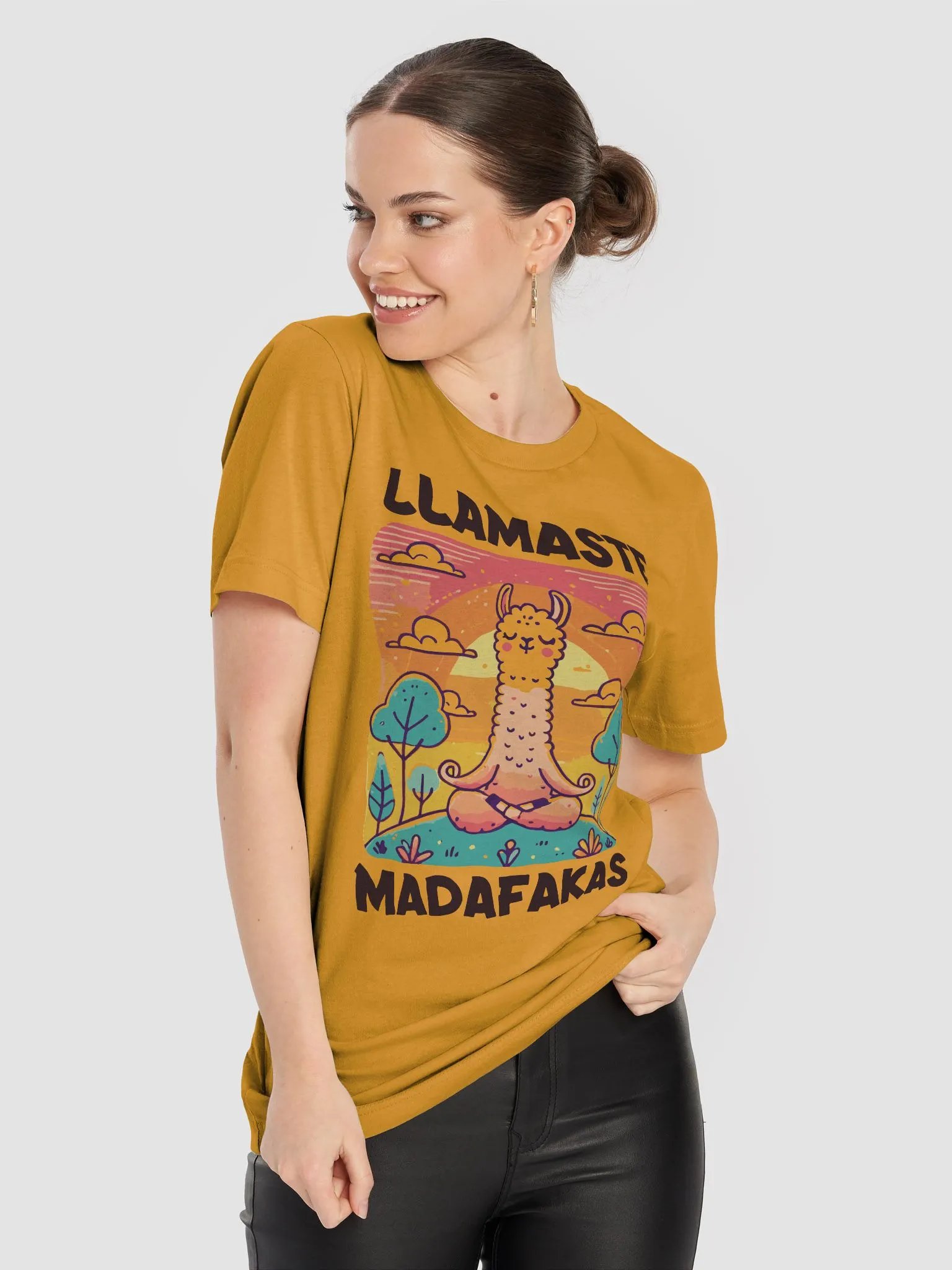 LLAMASTE Meditative Llama T-Shirt product image (55)