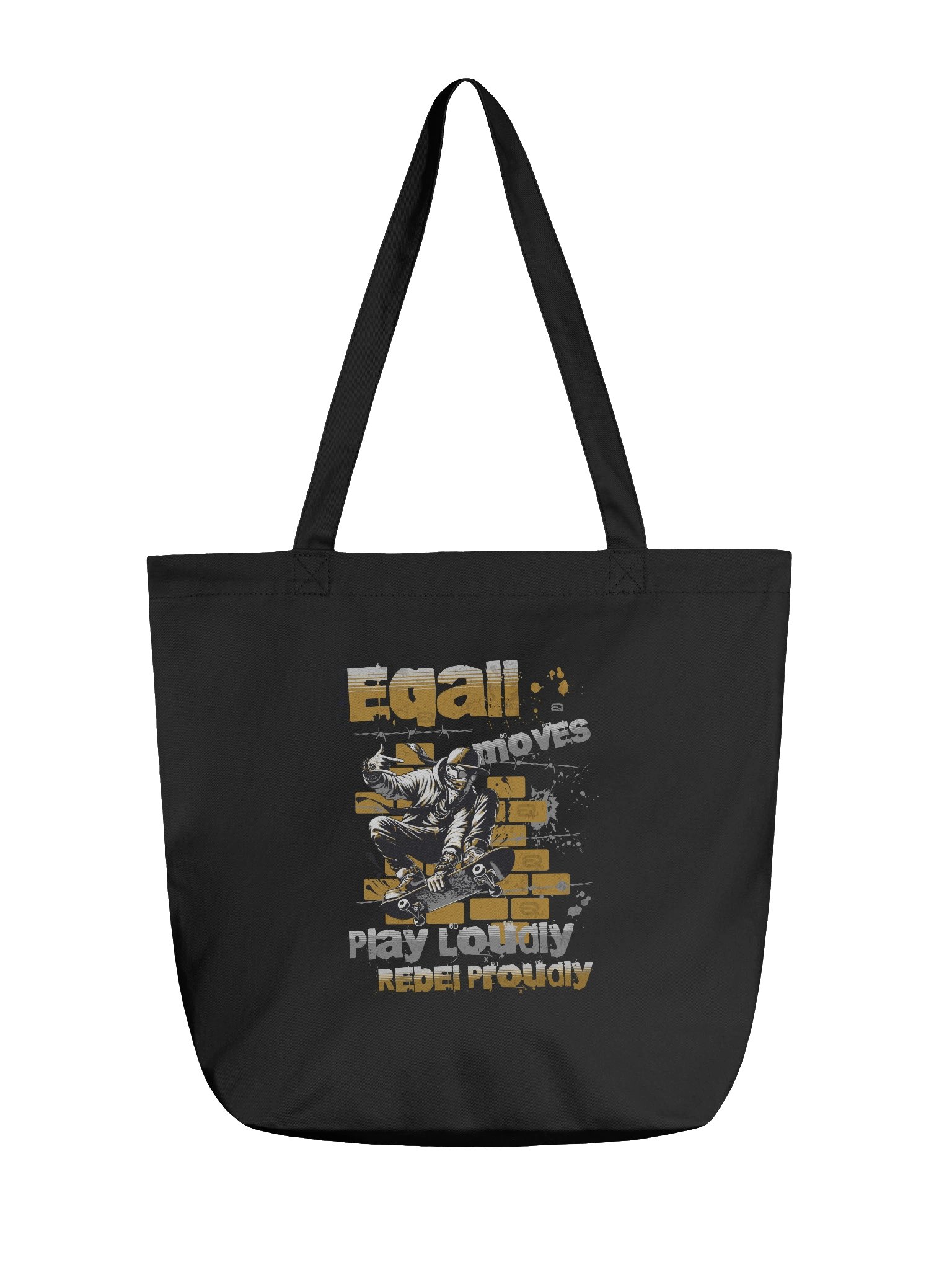 Urban Cool Skater Moves ECO Tote Bag by EQALL® Originals_Mustard_Grey product image (1)
