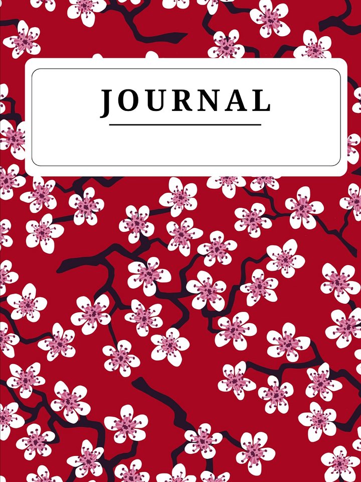 Red Japanese Classic Floral Design Journal product image (1)