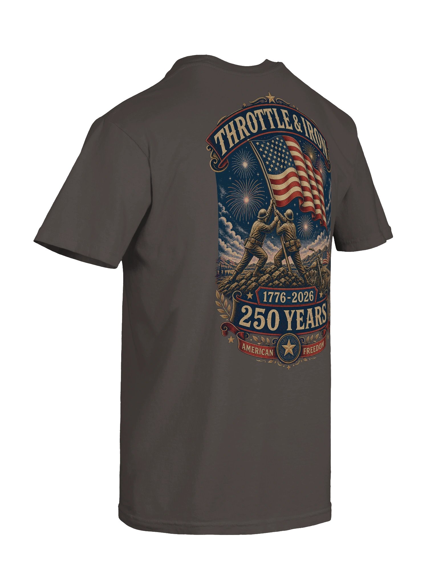 Throttle & Iron Americana 250th Anniversary Heavyweight Tee- Back Graphic product image (8)