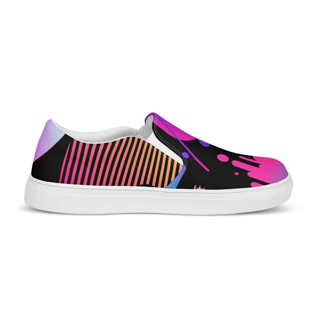 90's Pattern Neon Abstract Splash Men's Slip-Ons | 90s Pattern Shoes product image (10)