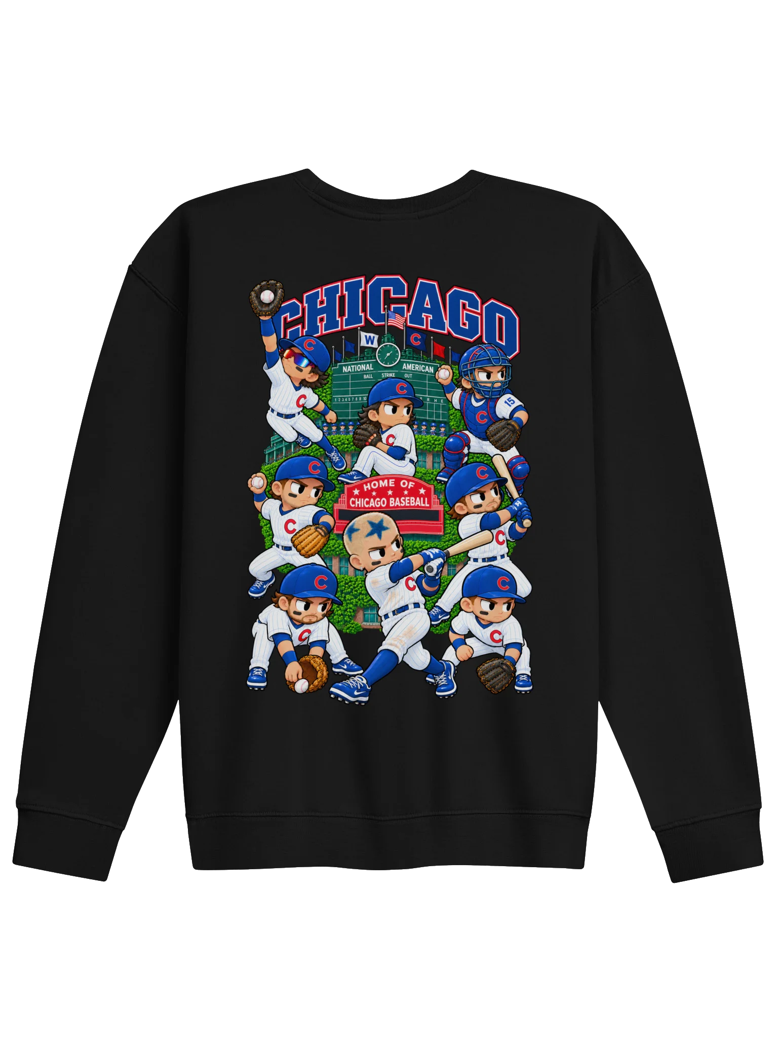 Chicago Northside Baseball 2026 Animated Player Back Print Crewneck product image (2)
