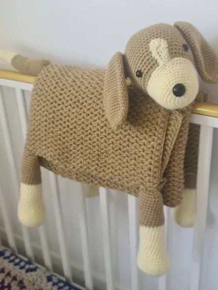 Beagle Dog Crochet Baby Blanket Pattern - Pram Toy & Play Mat PDF - Crafting Happiness product image (7)