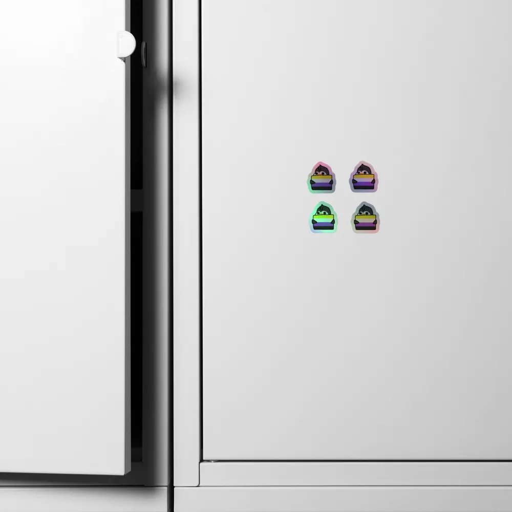 "Non-Binary Pride" Lil' Guy - Mini Holographic Sticker Sheet product image (4)