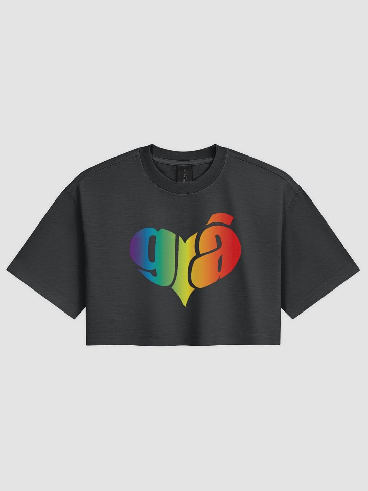 Grá Meaning Love 🧡 Pride Cropped T-shirt in Irish / Gaeilge / Gaelic product image (1)