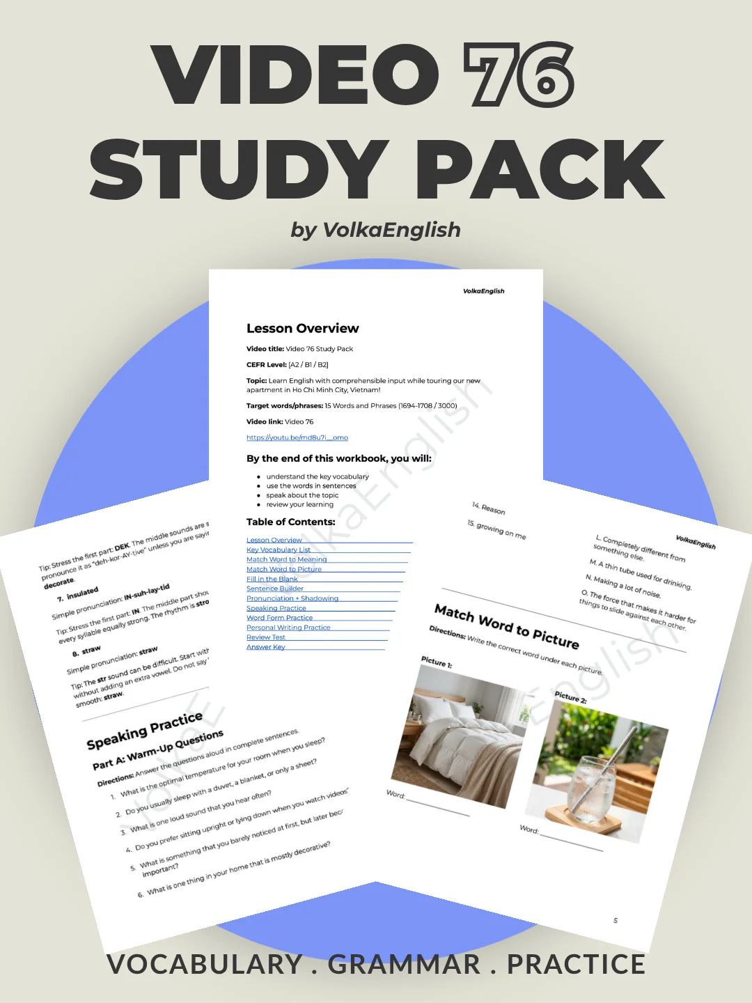 Learn English NATURALLY With My Daily Routine | Comprehensible Input Vlog - Video 76 Study Pack product image (1)