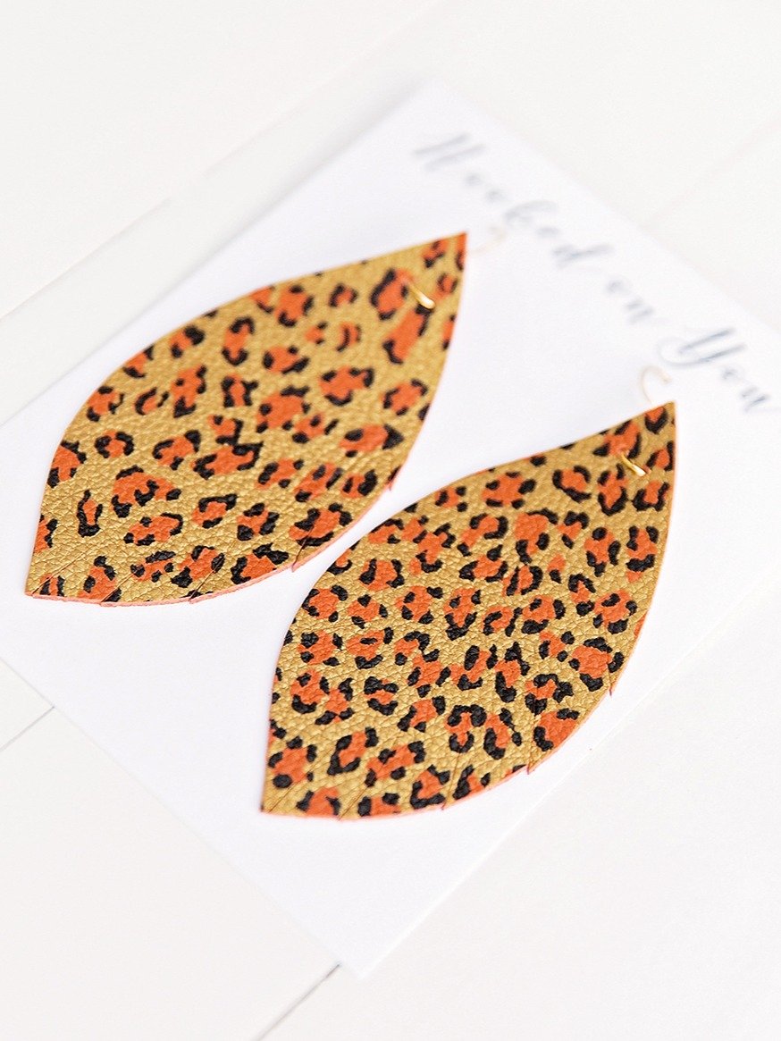 Leopard Leather Earrings product image (2)